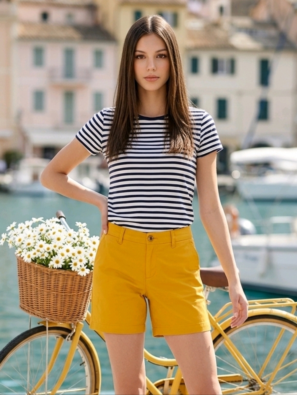 Old Navy Chino Shorts Size 2 Yellow Mid Rise Stretch Twill 5" Summer Everyday
